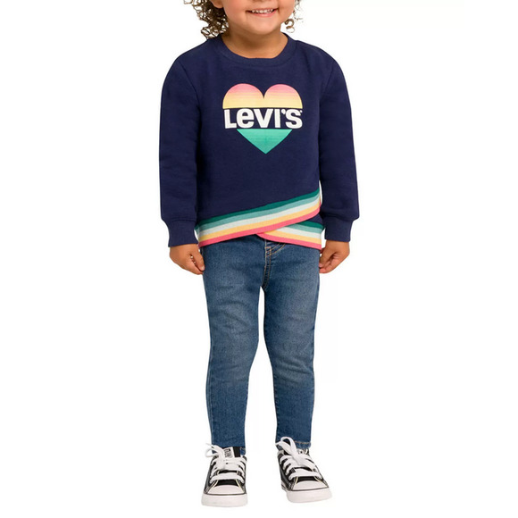 Levi's Toddler Girls Fashion Crew and Jeans 2 Piece Set Navy Size 4T 4337 - Picture 1 of 2
